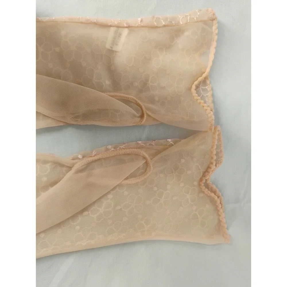 Vintage Pink Stretch‎ Formal Nylon Lace Floral 9.5